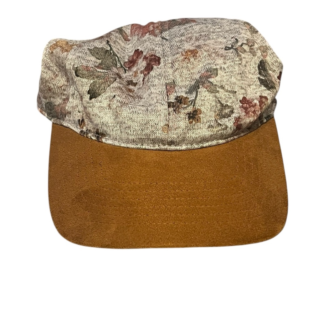 Floral Patterned hat Cap with Brown Brim